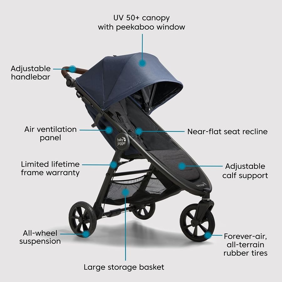 Baby Jogger City Mini GT2 All-Terrain Stroller, Storm Blue