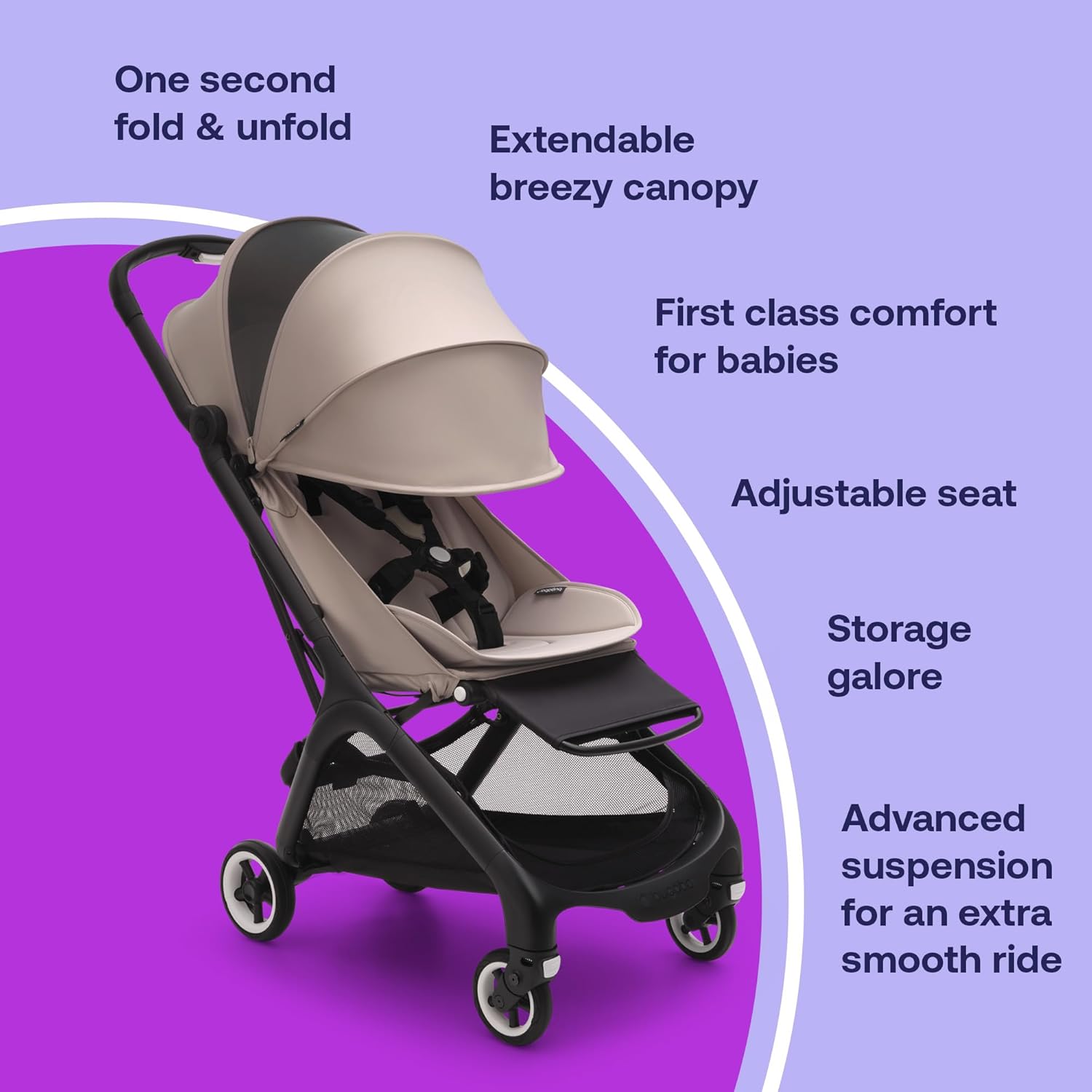 Bugaboo Butterfly - 1 Second Fold Ultra-Compact Stroller - Lightweight & Compact - Great for Travel (Desert Taupe)