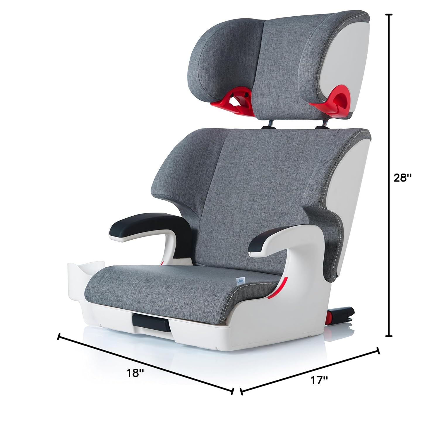 Clek Oobr High Back Booster Seat with Adjustable Headrest, Reclining Design, and Rigid LATCH System (Cloud)