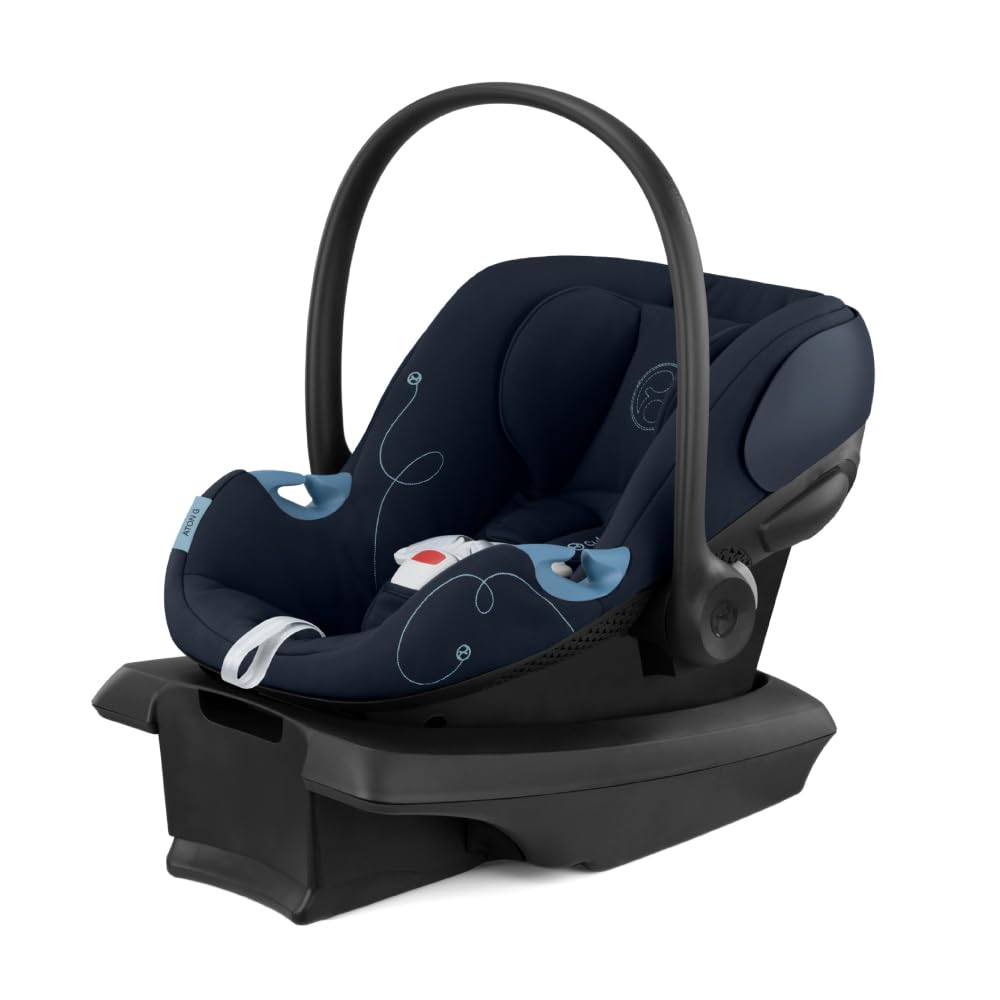 Cybex Aton G Infant Car Seat with Linear Side-Impact Protection, 11-Position Adjustable Headrest, in-Shell Ventilation, Easy-in Buckle, Safelock Base, Ocean Blue