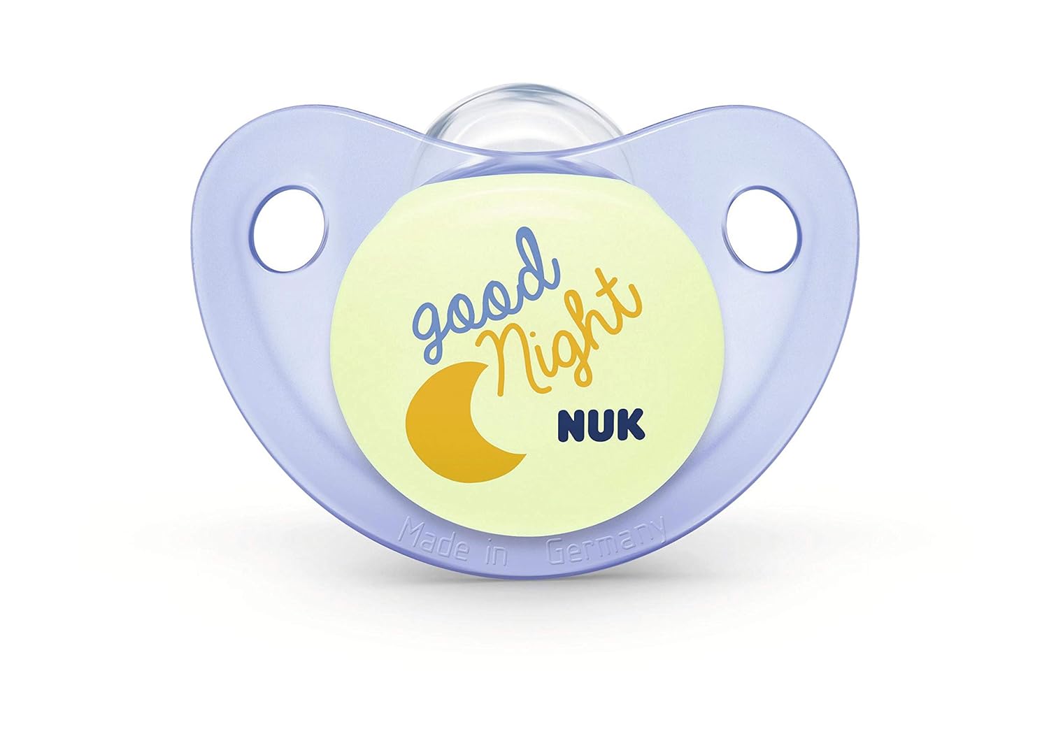 NUK Cute-as-a-Button Glow-in-The-Dark Orthodontic Pacifiers, Boy, 0-6 Months, 2-Pack