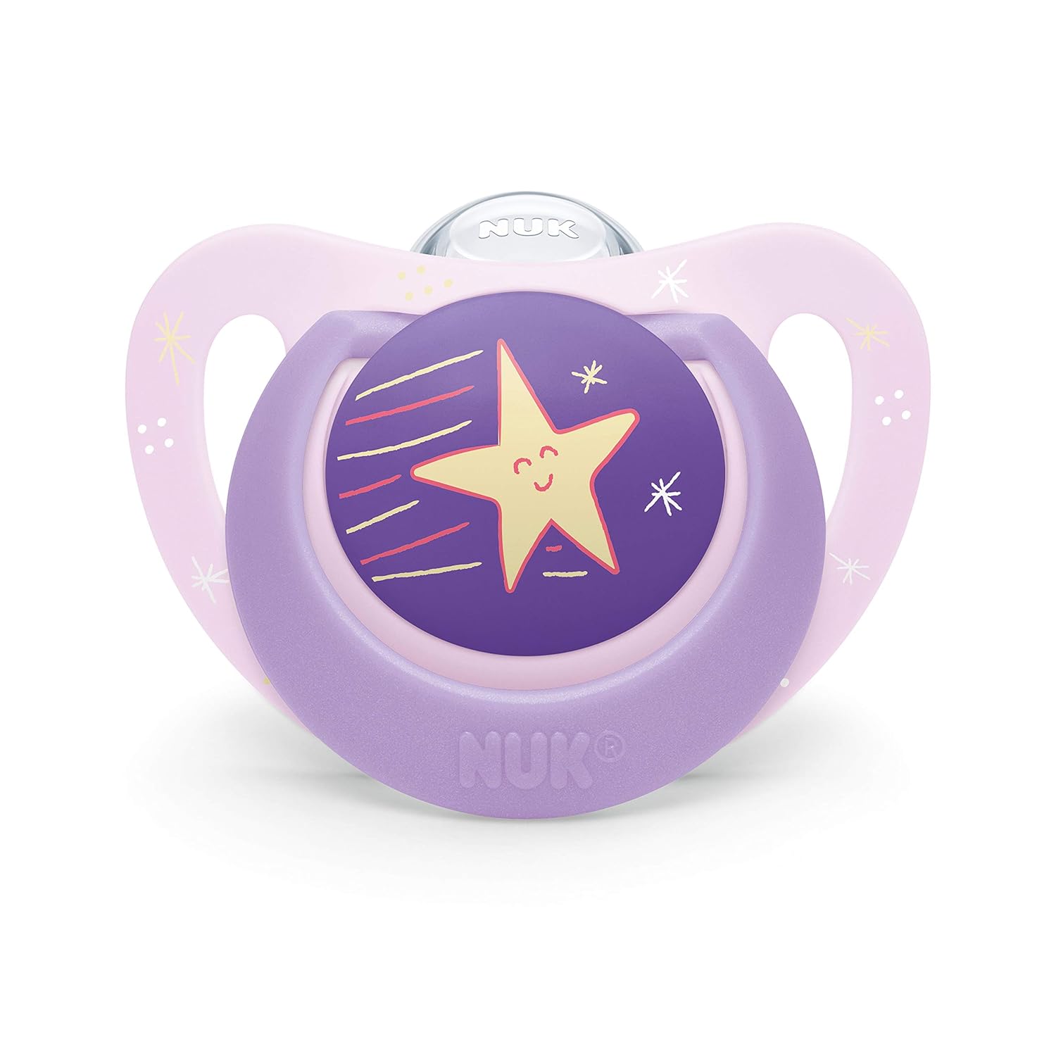 NUK | Orthodontic Pacifiers | 0-6 Months | Best Pacifier for Breastfed Babies | BPA Free | Shaped to Soothe Just Like Mom | 2-Pack (Outerspace Blue or Outerspace Purple(0-6 Month))