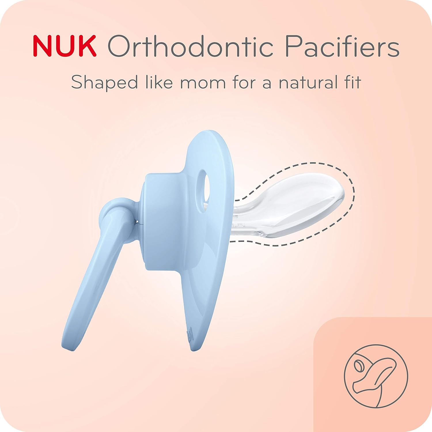 NUK | Orthodontic Pacifiers | 0-6 Months | Best Pacifier for Breastfed Babies | BPA Free | Shaped to Soothe Just Like Mom | 2-Pack (Outerspace Blue or Outerspace Purple(0-6 Month))